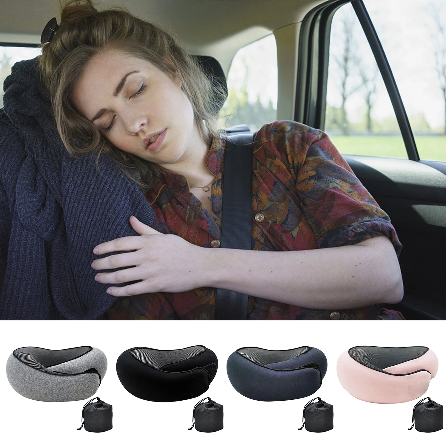 Travel Neck Pillow Memory Foam U-shaped Pillow