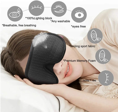 D Mask for Sleep - Eye Mask Lights Blockout Soft Padded Sleeping Fabric Cover Shade Blindfold