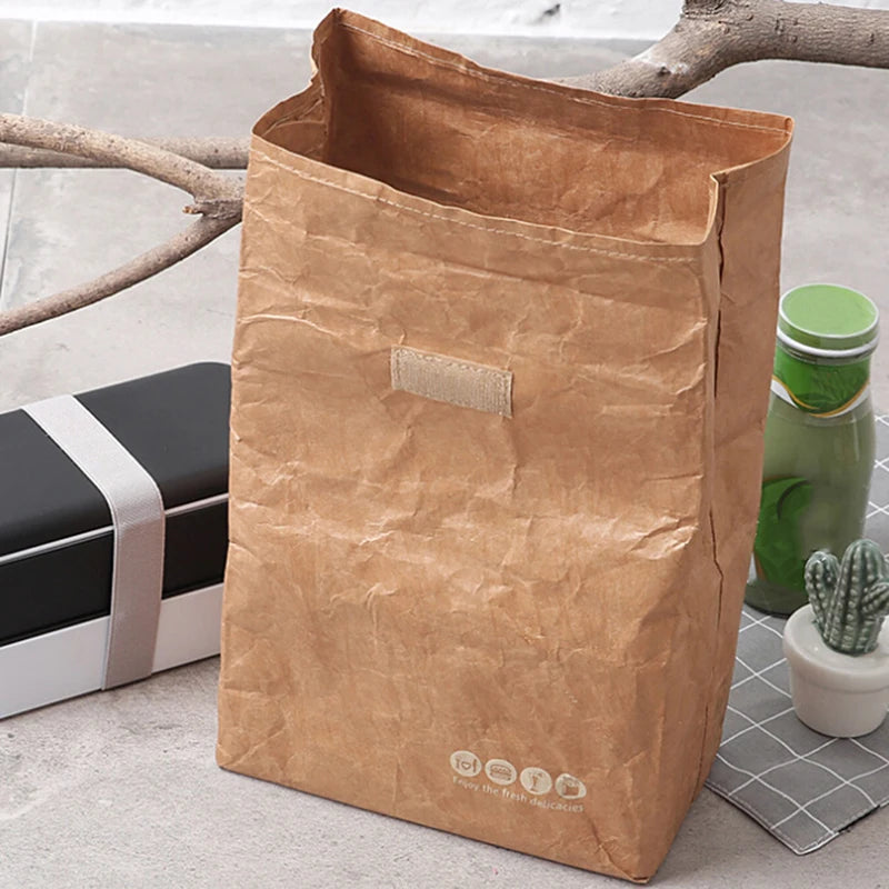 Paper Lunch Bag Reusable Insulated Thermal Cooler Sack