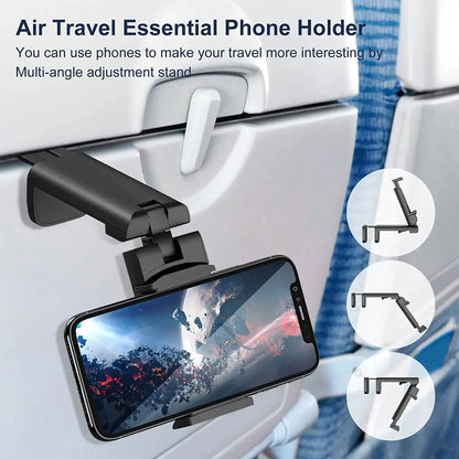 Airplane Mobile Phone Holder - Travel Portable Phone Mount with 360° Rotation