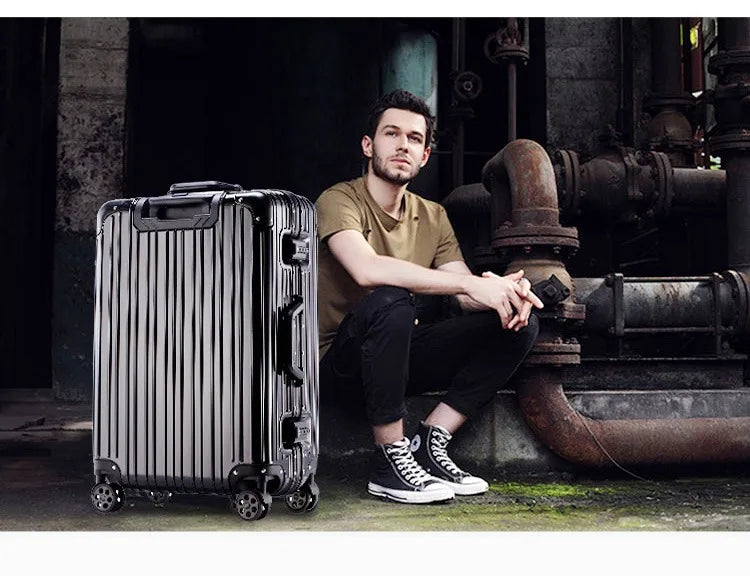 Thickened Aluminium Frame & PC Suitcase with Universal Wheels