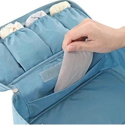 Travel Multi-Functional Underwear Bag - Bra and Panty Storage Organizer with 4 Slots