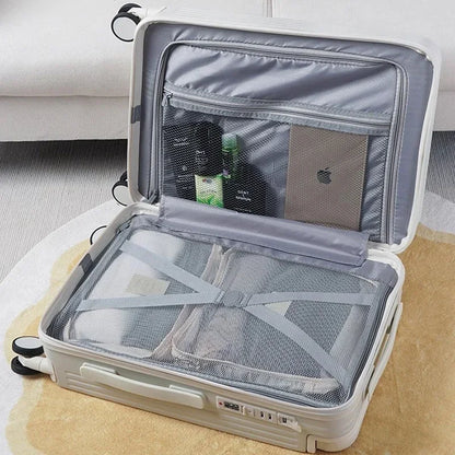 Trolley Suitcase with External USB Charging Port and Foldable Cup Holder