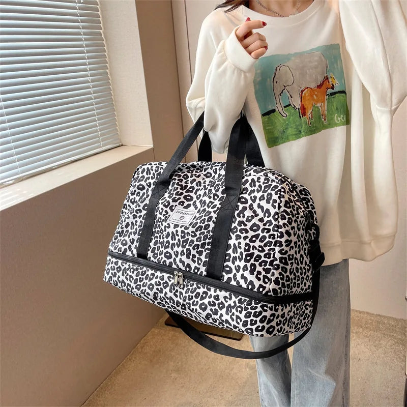 Travel Bag – Women's Handbag Leopard Zebra Print Waterproof Large Size