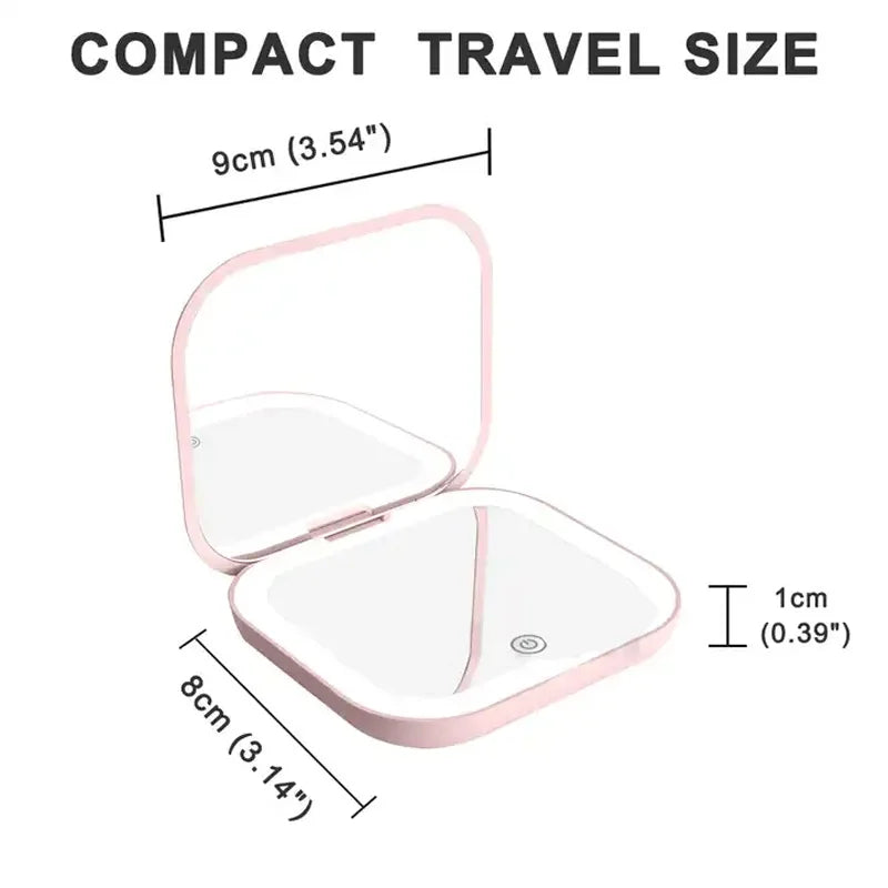 Compact Small Mini Makeup Mirror with LED Lights