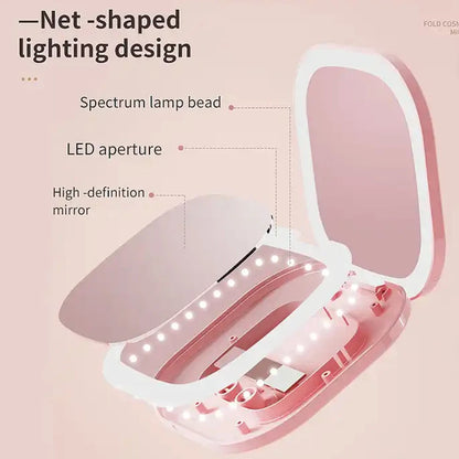 Compact Led Makeup Mirror With Light 1X/3X Magnifying Pocket Portable Travel Foldable Cosmetic Vanity Mirrors Gifts for Women