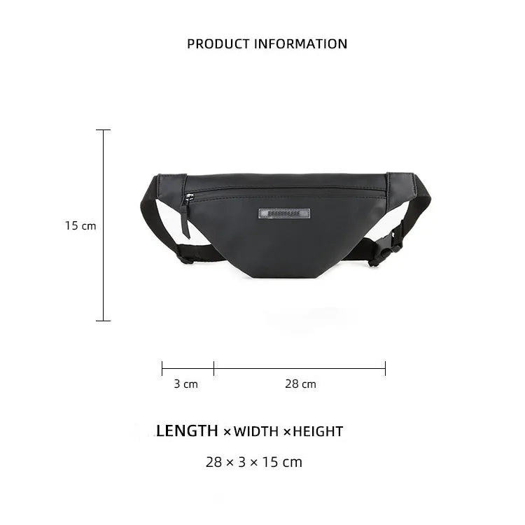 Luxury Men's Waterproof Waist Bag - Fashion Portable PU Leather Chest Bag