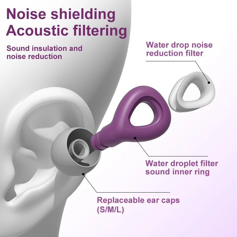 Silicone Sleep Ear Plugs - Noise-Reducing and Waterproof