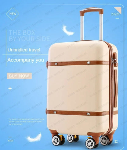 Retro Style Luggage – 20 Inch Carry-on Suitcase with Password Lock