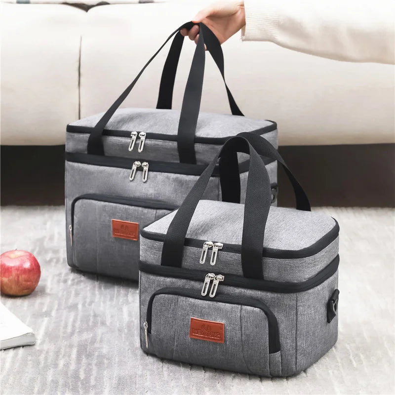 Multifunctional Double Layers Tote Cooler Lunch Bags