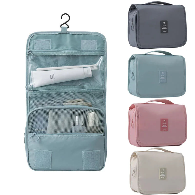 Travel Makeup Bag - High Capacity Toiletries Storage Pouch