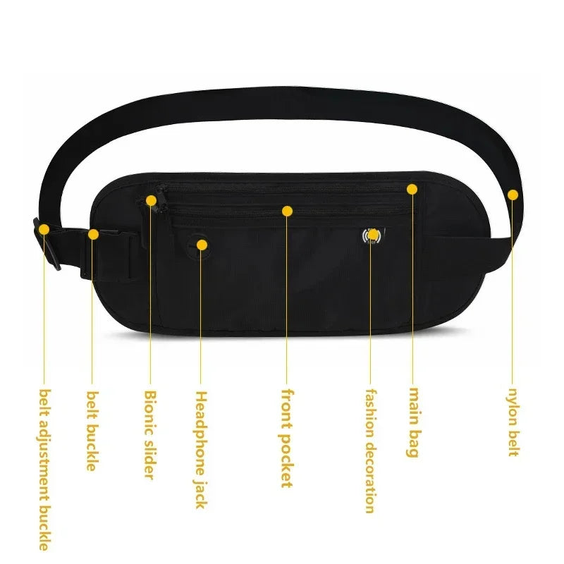 Invisible Travel Waist Pack - Hidden Security Wallet for Travel and Sports