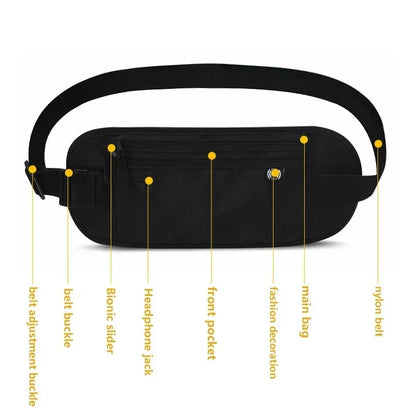 Invisible Travel Waist Pack - Hidden Security Wallet for Travel and Sports