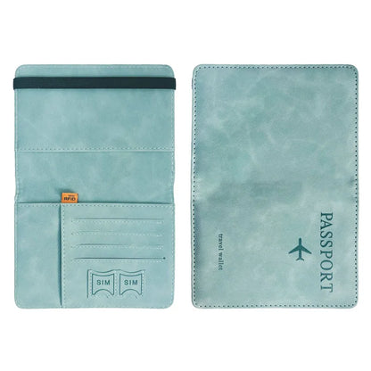 Women Men RFID Vintage Business Passport Covers Holder