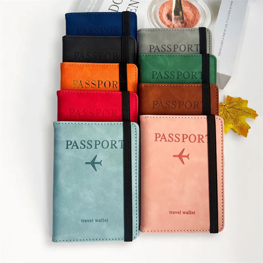 Women Men RFID Vintage Business Passport Covers Holder