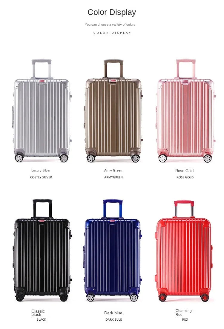 Thickened Aluminium Frame & PC Suitcase with Universal Wheels