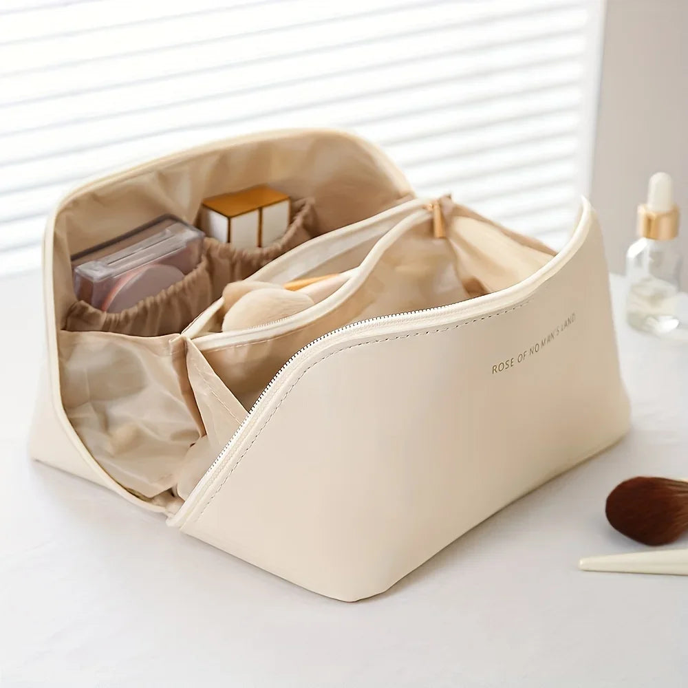 Luxury Makeup Organizer Bag – Spacious Toiletry Kit for Travel