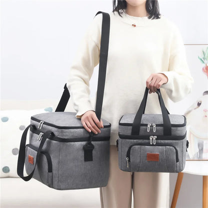 Multifunctional Double Layers Tote Cooler Lunch Bags