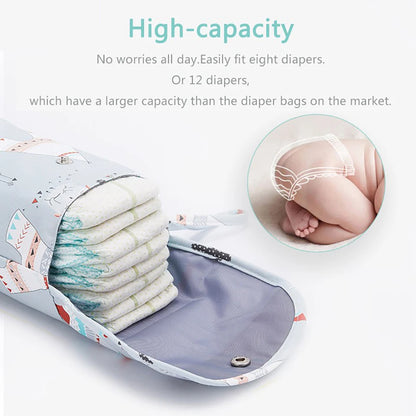 Baby Diaper Bag Organizer - Reusable Waterproof Wet/Dry Cloth Bag