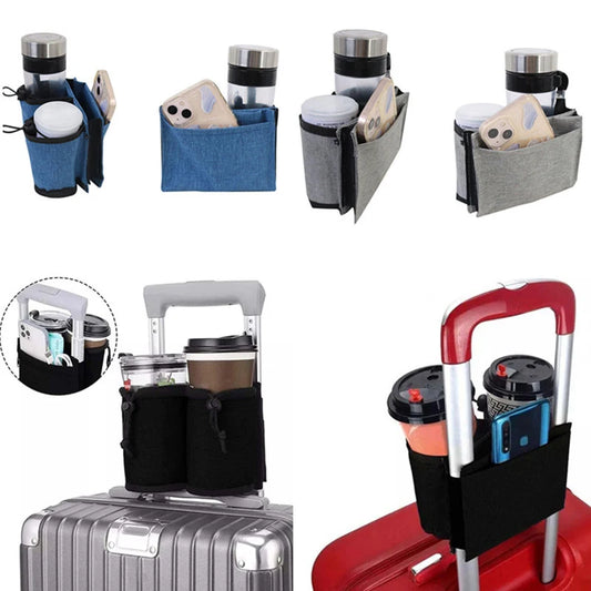 Luggage Travel Cup Holder - Fits All Suitcase Handles