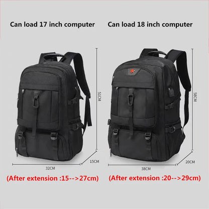 50L/80L Large Travel Backpack for Men – Waterproof, with Separate Shoe Compartment and USB Slot