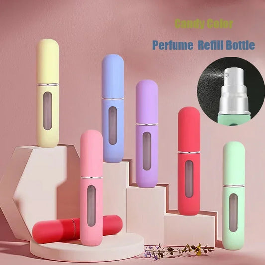 Candy Color Mini Travel Portable Bottom Filling Perfume Bottle - Refillable Fine Mist Spray