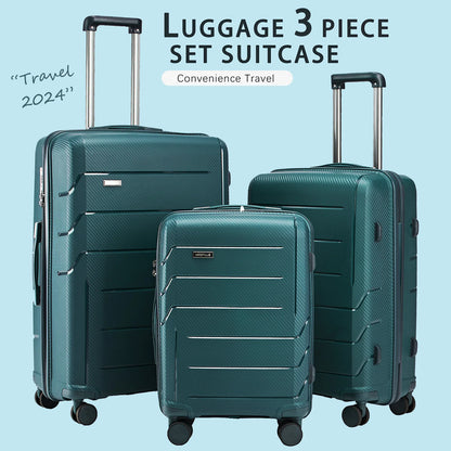 3-Piece Travel Suitcase Set – Large & Medium Trolley Suitcases with Swivel Wheels and TSA Lock