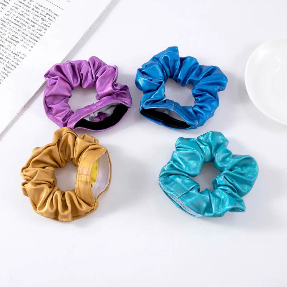 Hair Scrunchie with Hidden Storage Compartment - Secret Stash Hair Tie