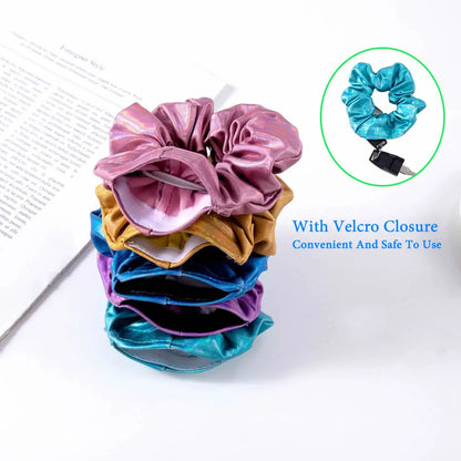 Hair Scrunchie with Hidden Storage Compartment - Secret Stash Hair Tie