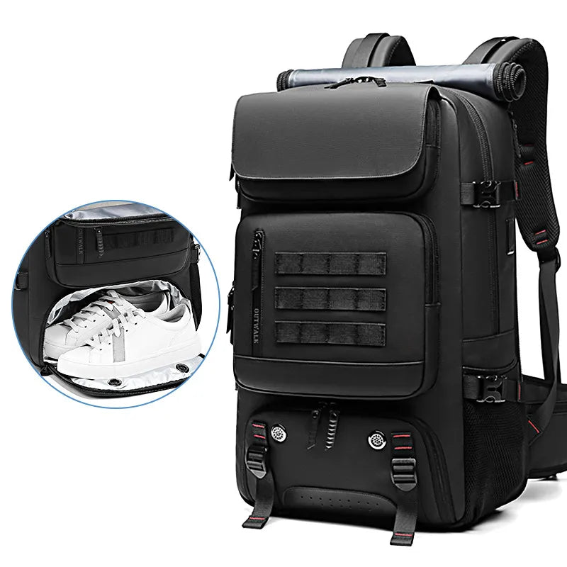 Men's Travel Backpack - Waterproof 17-inch Business Laptop Backpack with Separate Shoe Bag and USB Charging