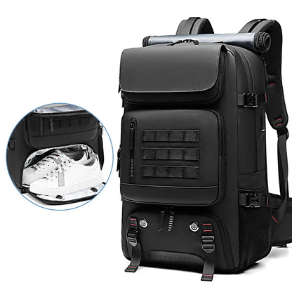 Men's Travel Backpack - Waterproof 17-inch Business Laptop Backpack with Separate Shoe Bag and USB Charging