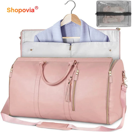 2024 Fashion Large PU Folding Suit Storage Bag – Women’s Multifunctional High Capacity Travel Duffel Bag