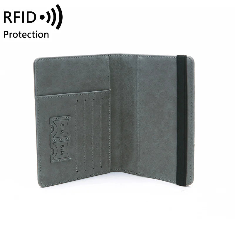 PU Leather Strap Passport Bag - RFID Passport Holder and Travel Wallet