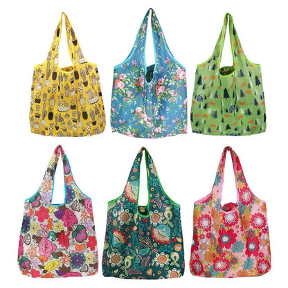 Reusable Foldable Shopping Bags - Large Size Eco-Friendly Totes, Heavy Duty & Washable