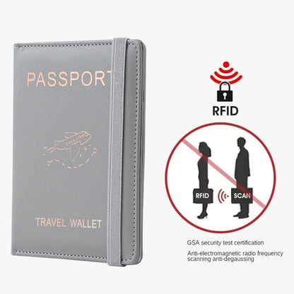 Women/Men RFID Vintage Business Passport Cover Holder with Card Slots and RFID Blocker