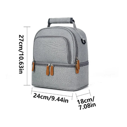 Large Capacity Portable Lunch Bag – Insulated Cooler for School, Picnics, and Travel