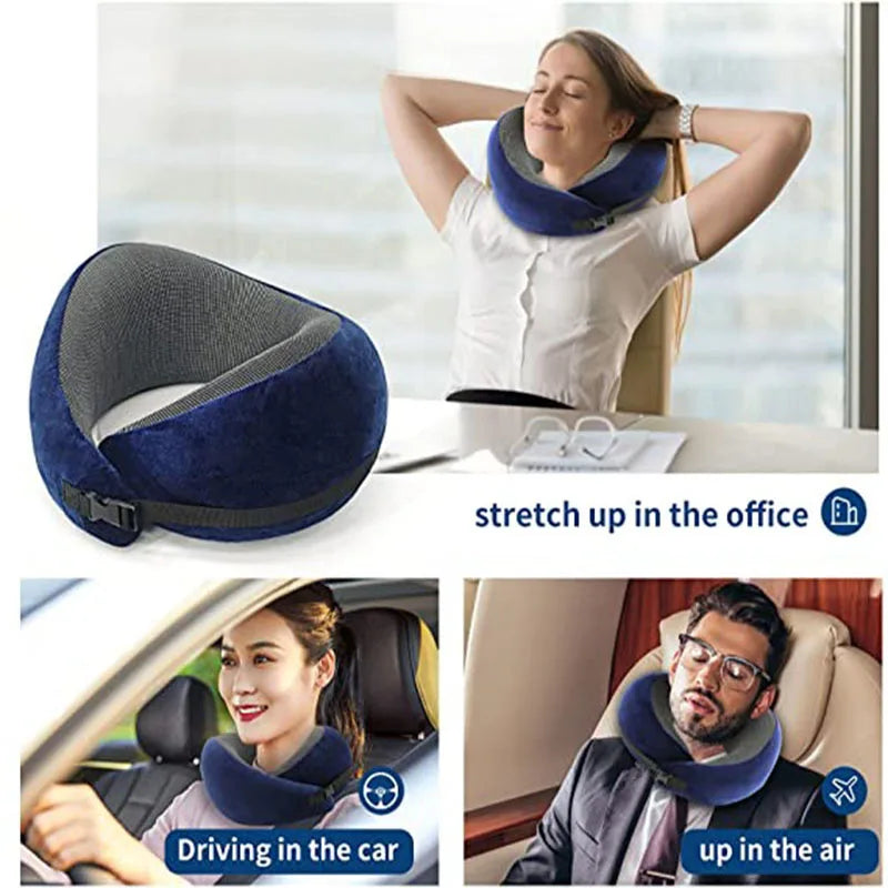 Memory Foam Neck Pillow - Cervical Vertebra Support Travel Pillow