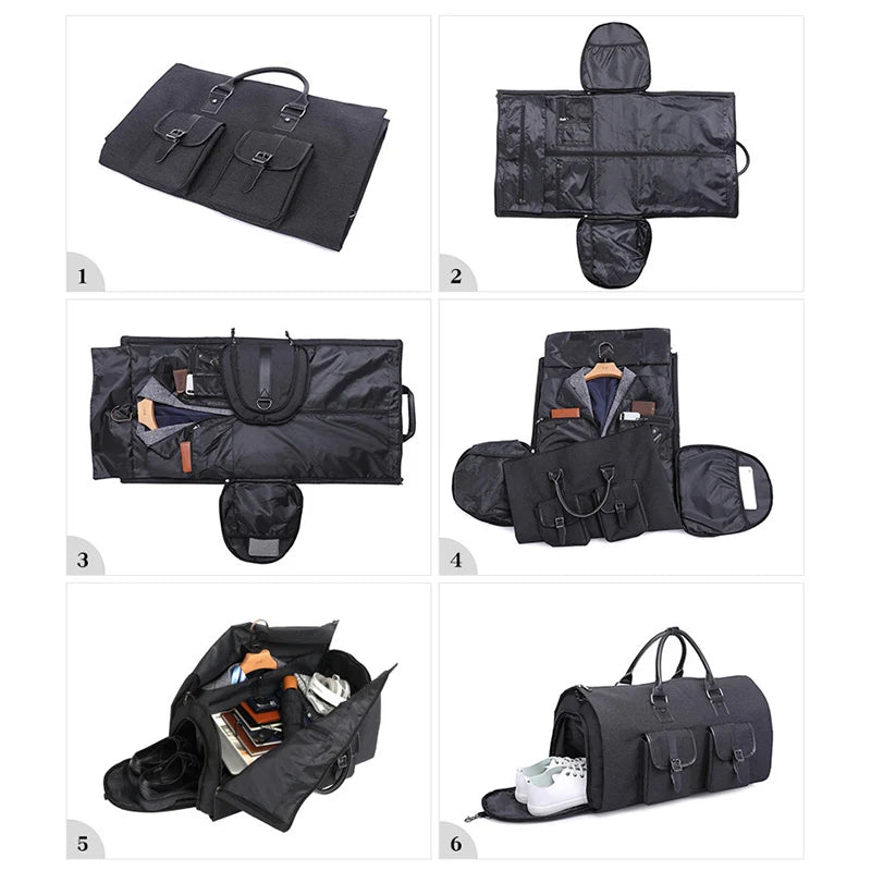 Men’s Hand Luggage Bag – Large Capacity Folding Sports and Travel Bag with Shoe Compartment