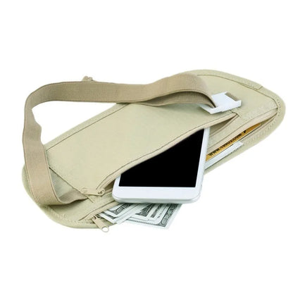 Invisible Travel Waist Pack Pouch for Passport and Money