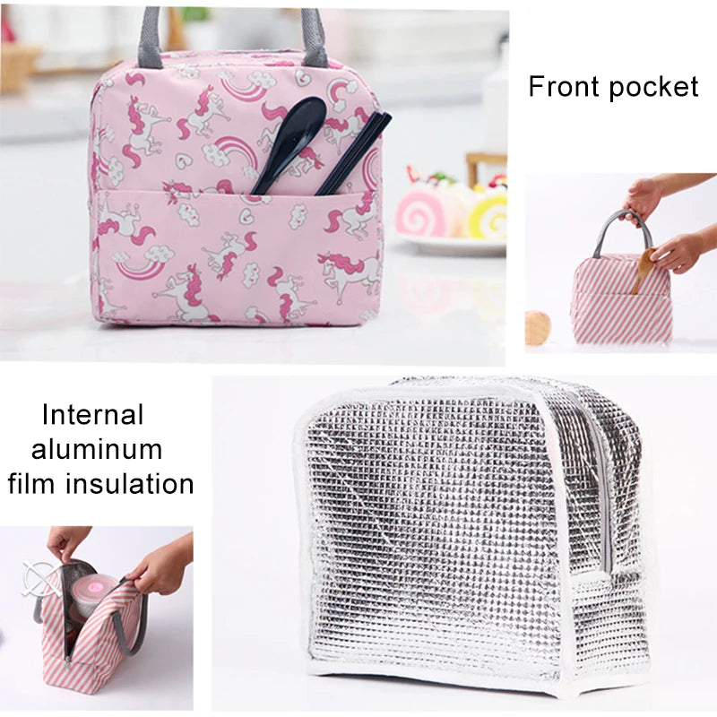 Lunch Bag Handle Insulation Cooler Bag – Portable Thermal Food Storage for Women and Kids