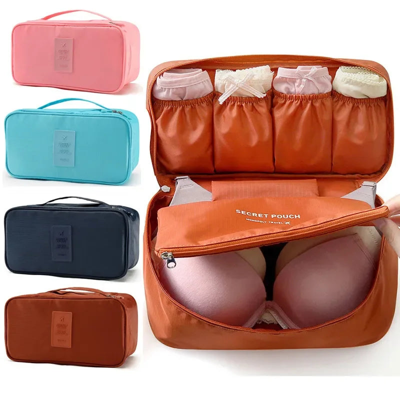 Travel Multi-Functional Underwear Bag - Bra and Panty Storage Organizer with 4 Slots