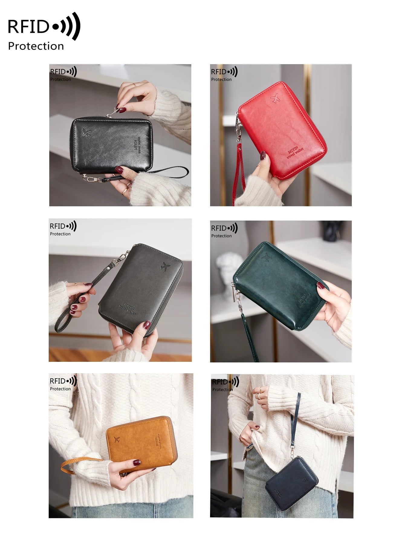 Minimalist and Fashionable RFID Passport Holder - Multifunctional PU Leather Travel Accessory