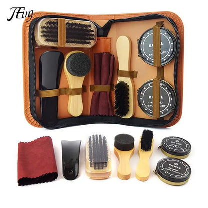 8 Pcs/Set Pro Shoes Care Kit - Portable Cleaning Set for Boots and Sneakers