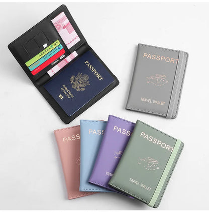 Women/Men RFID Vintage Business Passport Cover Holder with Card Slots and RFID Blocker