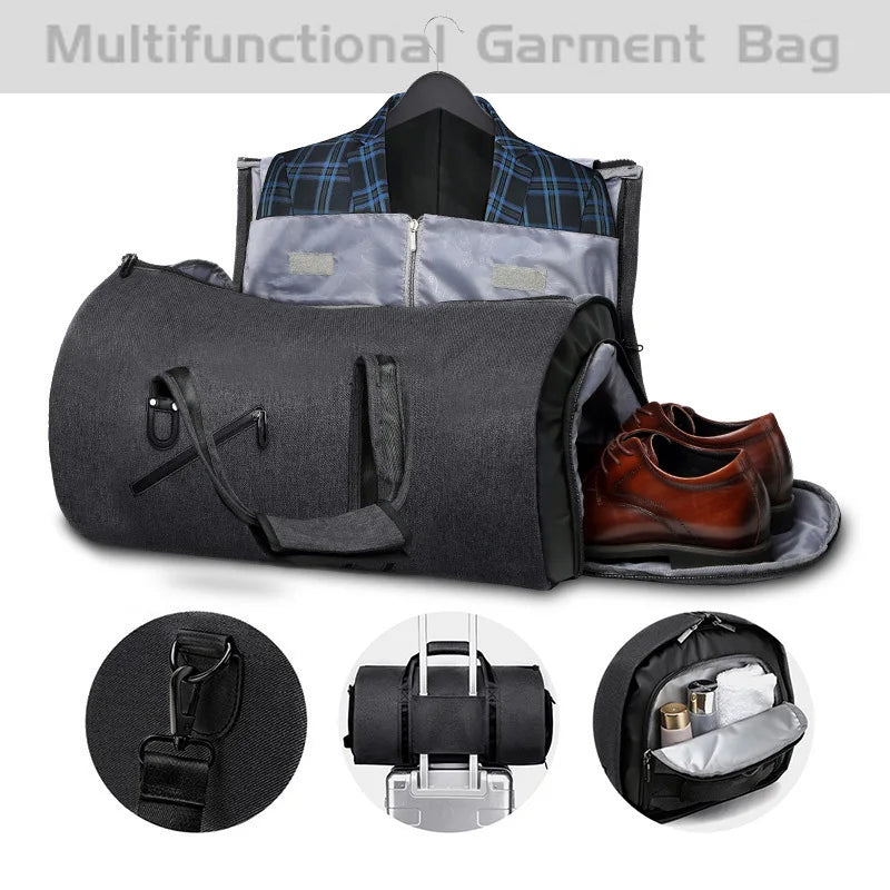 Men’s Hand Luggage Bag – Large Capacity Folding Sports and Travel Bag with Shoe Compartment