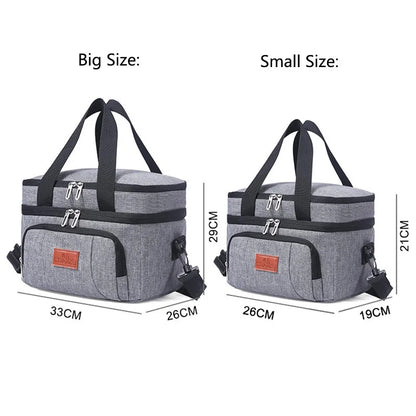 Multifunctional Double Layers Tote Cooler Lunch Bags