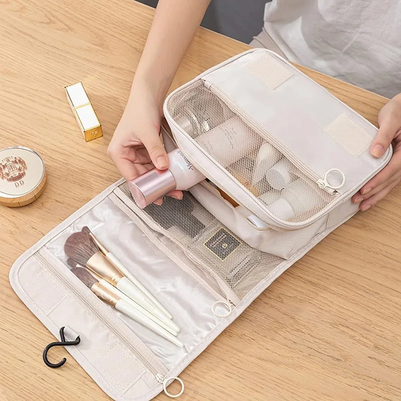 Travel Makeup Bag - High Capacity Toiletries Storage Pouch