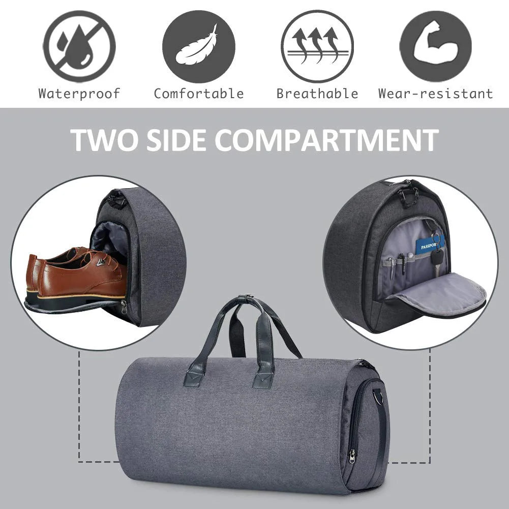 Men’s Large Capacity Folding Suit Travel Bag – Multifunctional with Shoe Compartment