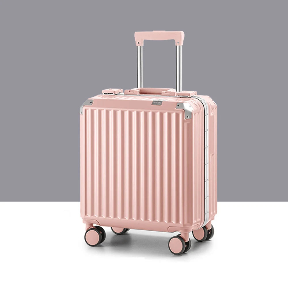 Pink18" Aluminum Magnesium Alloy Luggage – Lightweight, Durable Travel Suitcase for Men, Women & Kids