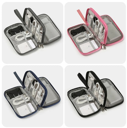 Portable Waterproof Travel Cable Organizer Pouch - Electronic Accessories Carry Case